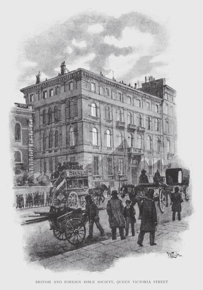 British and Foreign Bible Society, Queen Victoria Street by William Luker