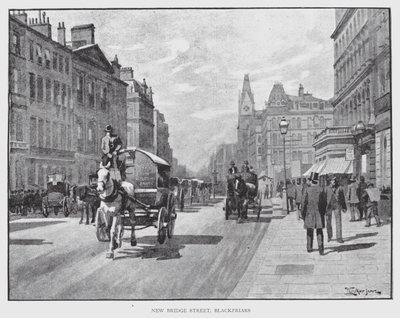 New Bridge Street, Blackfriars by William Luker