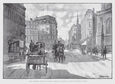 The Mansion House Station, District Railway, Queen Victoria Street by William Luker