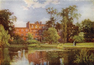 The Lake and New Buildings, Emmanuel College by William Matthison