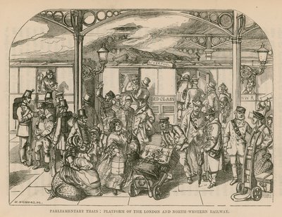 Parliamentary Train: Platform of the London and North-Western Railway, London by William McConnell