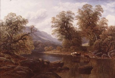 Landscape with a River and Cattle by William Mellor