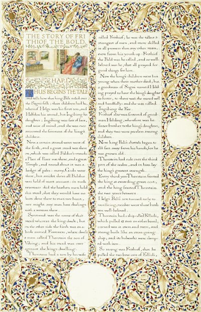 Calligraphic and illuminated manuscript, c.1871-1873 by William Morris
