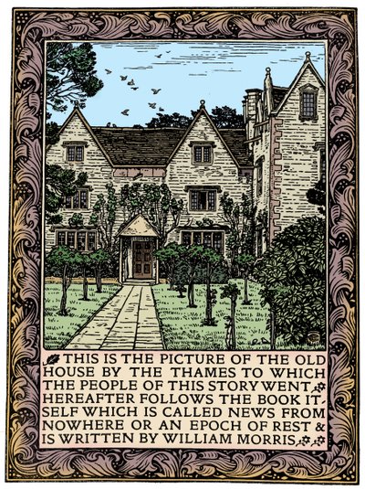Kelmscott Manor, Gloucestershire, Frontispiece to News from Nowhere, c1892 by William Morris
