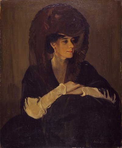 The Brown Veil Portrait Of Mrs Harrington Mann by William Nicholson