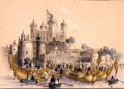 Embarkation of the Right Hon. the Lord Mayor at the Tower of London by William Parrott