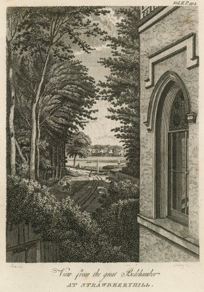 View from the great Bedchamber at Strawberry Hill, London by William Pars