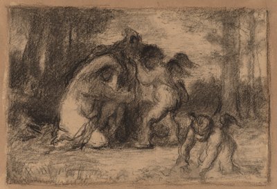 Wooded Landscape with Putti Helping a Woman Undress by William Perkins Babcock