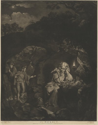 A Hermit by William Pether after Joseph Wright