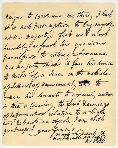 Letter from William Pitt to the Duke of Newcastle, Hayes, 23rd October 1759 by William Pitt