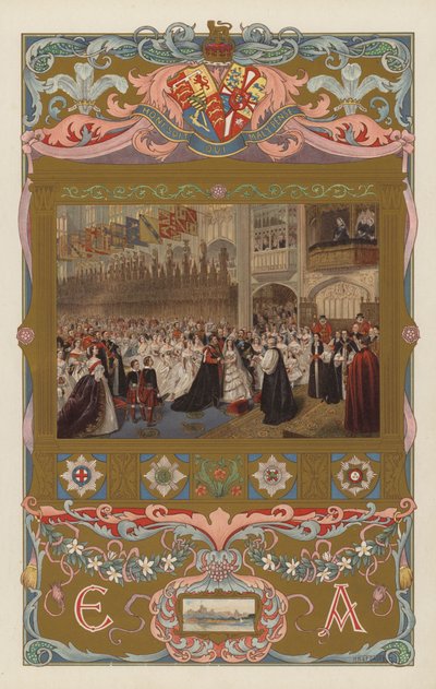 The wedding of the future King Edward VII and Queen Alexandra, in St George’s Chapel, Windsor, on 10 March 1863 by William Powell (after) Frith