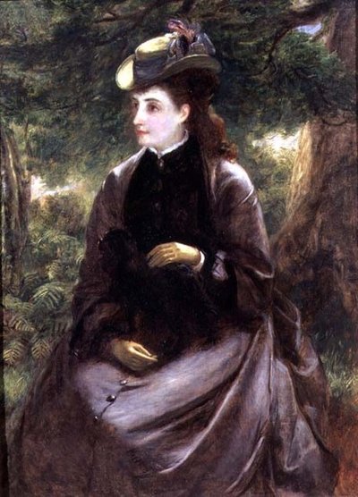 Portrait of a lady resting with her dog by William Powell Frith