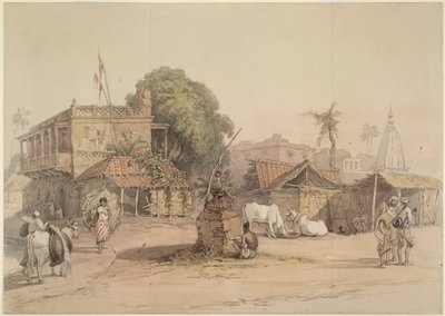 Village scene with a small 