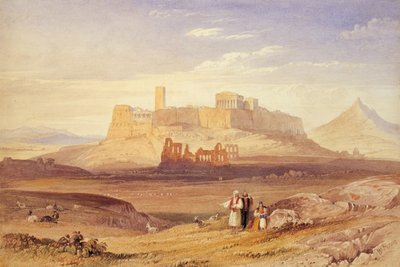 View of Athens with the Acropolis and the Odeon of Herodes Atticus by William Purser
