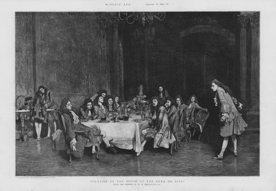 Voltaire at the House of the Duke of Sulli by William Quiller (after) Orchardson