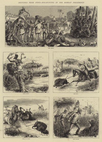 Sketches from India, Hog-Hunting in the Bombay Presidency by William Ralston