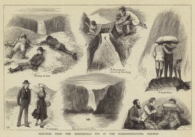 Sketches Near the Sjoegerdals Fos in the Hardanger-Fjord, Norway by William Ralston