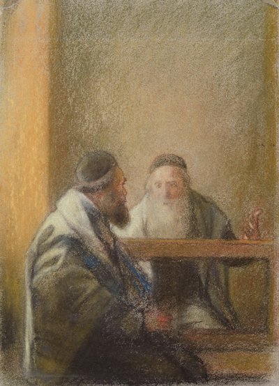 Interior with Two Rabbis by William Rothenstein
