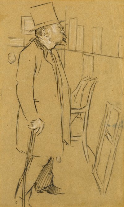 The Connoisseur - Possibly a portrait of Mons. Julien, c.1890 by William Rothenstein