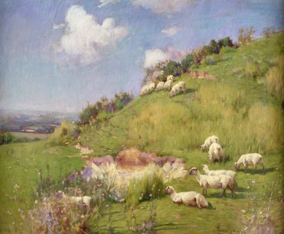 Sheep on a Hill Side by William Samuel Henry Llewellyn