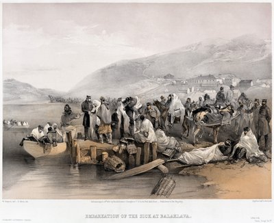 The Embarkation of the Sick at Balaklava by William Crimea Simpson