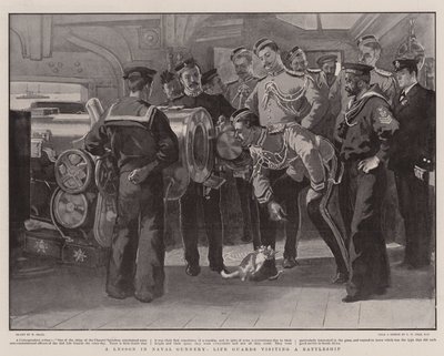 A Lesson in Naval Gunnery, Life Guards Visiting a Battleship by William Small