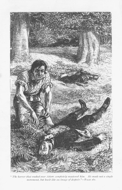 Adam Bede, Horrified to See His Rival Lying Unconscious by William Small