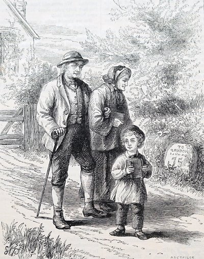 An elderly couple and their grandchild by William Small