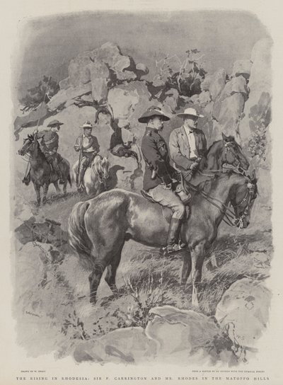 The Rising in Rhodesia, Sir F Carrington and Mr Rhodes in the Matoppo Hills by William Small