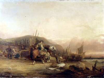Inspecting the Catch by William Snr. Shayer