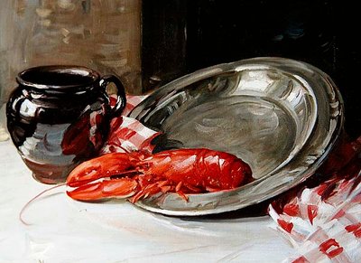 Still Life - Lobster on a Platter by William Somerville Shanks