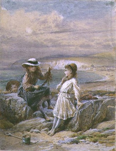 Two Girls and a Boy with Seaweed by William Stephen Coleman