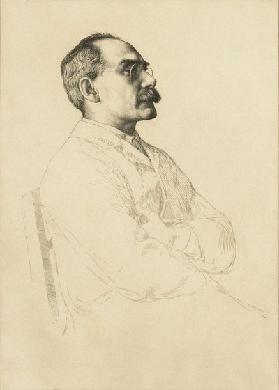 Portrait of Rudyard Kipling by William Strang