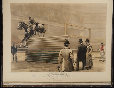 The High Jump, National Horse Show Association, New York 1892, Transport tying Maud at 6 feet 1 inch by William Sullivant Vanderbilt Allen