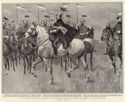 The Kaiser and the Royals, His Majesty Inspecting the Regiment at Shorncliffe by William T. Maud