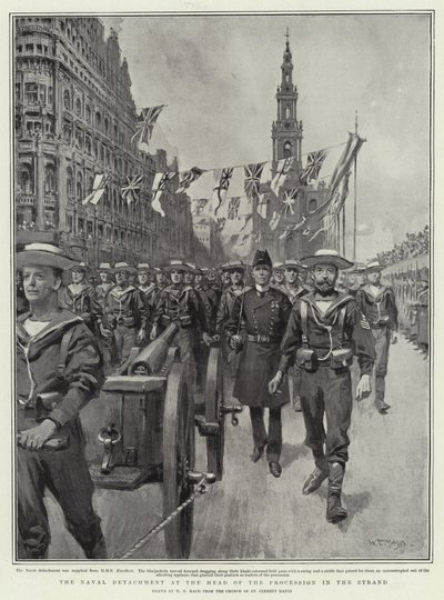 The Naval Detachment at the Head of the Procession in the Strand by William T. Maud