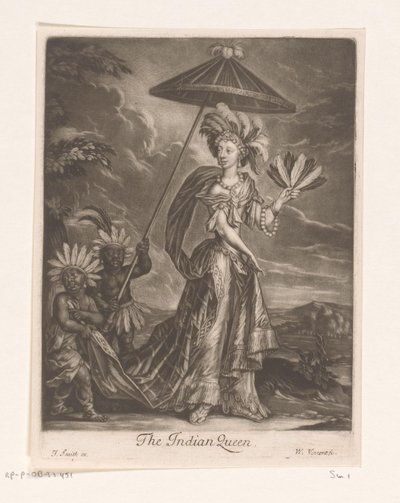 Portrait of Anne Bracegirdle as Queen (title: The Indian Queen) by William Vincent