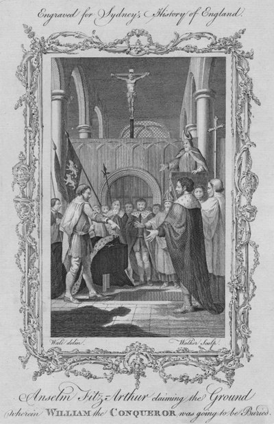 Anselm Fitz Arthur Claiming the Ground Where William the Conqueror Was to Be Buried by William Walker