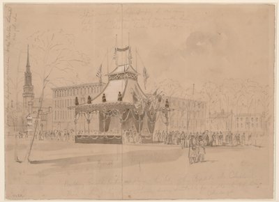 Building Erected for the Reception of the Body of the President at Cleveland by William Waud