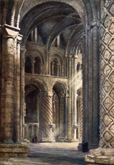 Durham, Interior of Cathedral Looking Across the Nave into South Transept by William Wiehe Collins