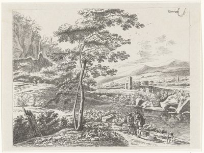 Landscape with a Pilgrim and a Shepherd by William Young Ottley