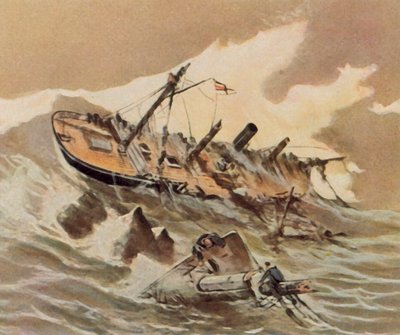 Sinking of the Gunboat "Iltis" by Willy Stower