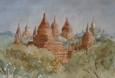 Bagan sunrise, towards Ananda by Wilson Clive