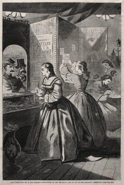 "Any Thing for Me, If you Please?" - Post-Office of the Brooklyn Fair in Aid of the Sanitary Commission by Winslow Homer