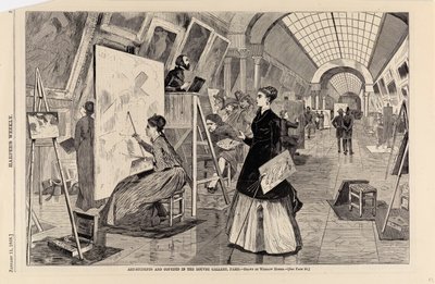 Art-students and Copyists in the Louvre Gallery, Paris by Winslow Homer