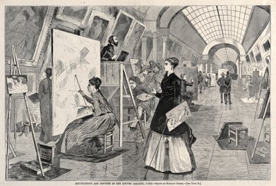 Art Students and Copyists in the Louvre Gallery, Paris by Winslow Homer