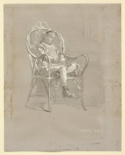 Child Seated in a Wicker Chair by Winslow Homer