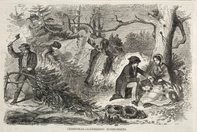 Christmas–Gathering Evergreens by Winslow Homer