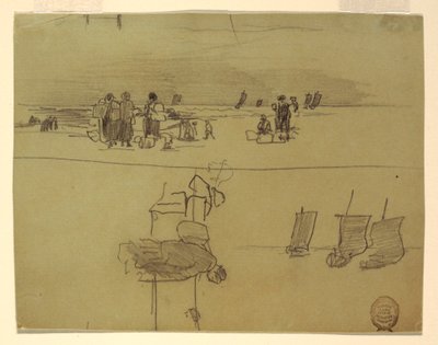 Beach Scene with Women Carrying Baskets, Cullercoats, England, 1881–82 by Winslow Homer