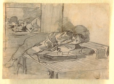 Chinese Man Smoking an Opium Pipe, a Baxter Street Club House, New York City, ca. 1874 by Winslow Homer